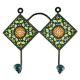 Forest Green Wheel Flower Ceramic Tile Hook
